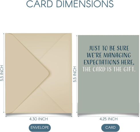 Happy Birthday Card - Single 4.25 X 5.5 Greeting Card with Envelope, Blank Inside, Funny Gift for Men and Women
