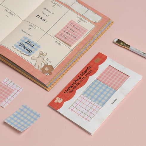 Monolike Color Palette Sticky: Unmatched Friends A SET 4p, Self-Adhesive Memo Pad, 30 Sheets