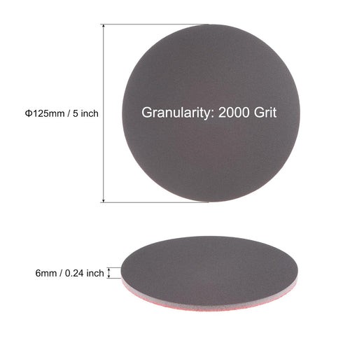 30pcs 2000 5 Inch uxcell Grit Sanding Sponge Hook and Loop Sponge Sanding Disc Wet/Dry for Car Wood Drywall Metal