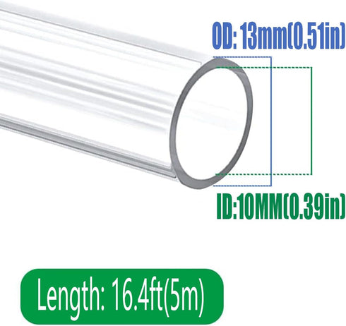 MCOSU Winemaking,10x13mm(0.39x0.51in) Food Grade Silicone Tubing, Pure Silicon Hose High Temp Home Brewing