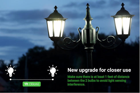 4 Pack Dusk to Dawn Light Bulbs, Outdoor A19 LED, 2700K Warm White 1100LM, Auto on/Off Photocell for Indoor & Outdoor