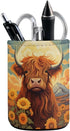 Upetstory Highland Cow Pencil Holder for Desk Office Classroom Pen Cup Storage Pouch Makeup Brush Holder Workspace Organization Holiday Gifts by Upetstory