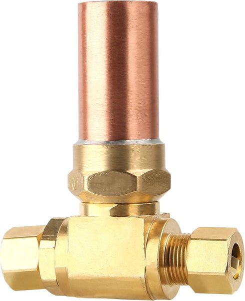 Solimeta Compression Tee Water Hammer Arrestor, 3/8" OD X 3/8" OD Female, Lead-Free Brass