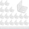 bociloy 24PCS White Stainless Steel 90 Degree Right Angle Bracket, 0.9x1.24(23x31.5mm) L Shape
