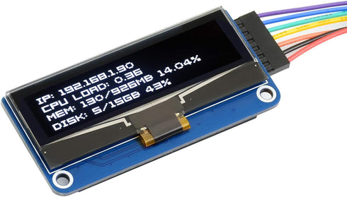 waveshare 2.23inch 12832 1305 Communicating I2C OLED Display HAT for Raspberry Pi Pixels with Embedded Driver via SPI