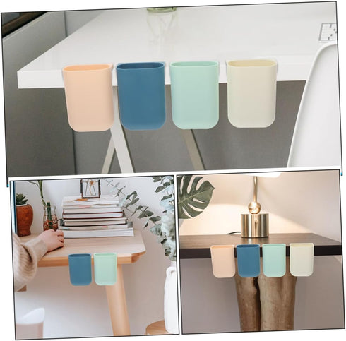 8-Piece KALLORY Multifunctional Desktop Organizer Portable Garbage Bin Hanging Storage Cup Holder Rolling Cart