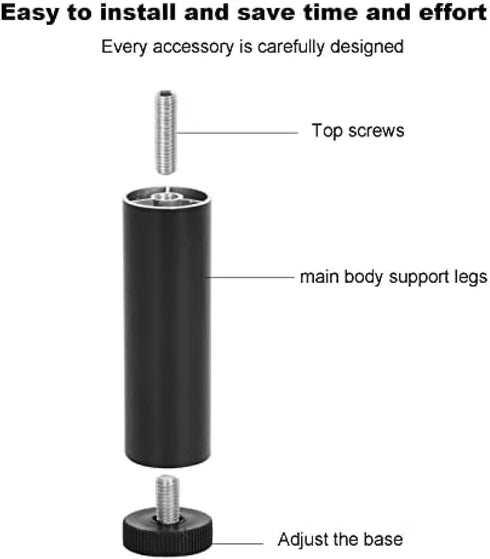 LXVPKH Table,M6 Aluminum Alloy Adjustable Furniture Leg Pieces,Round Wardrobe Leg,Replacement Furniture Feet,Metal