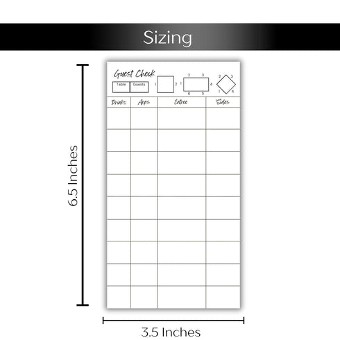 Generic (3) Guest Check Server Note Pad for Restaurants, Premium Waitress Server Pad with Large Boxes, Organized Book