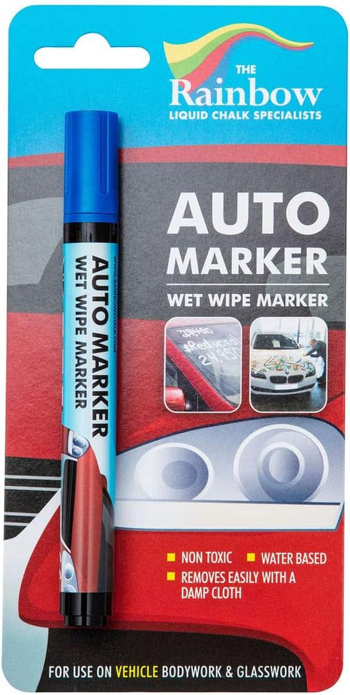 Window Markers for Glass - Washable Car Window Paint Pen, Auto Marker, Blue, Fine Tip