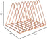 Sooyee 9 Slot Rose Gold Magazine Holder, Desktop File Sorter Organizer, Triangle Bookshelf Decor for Home Office