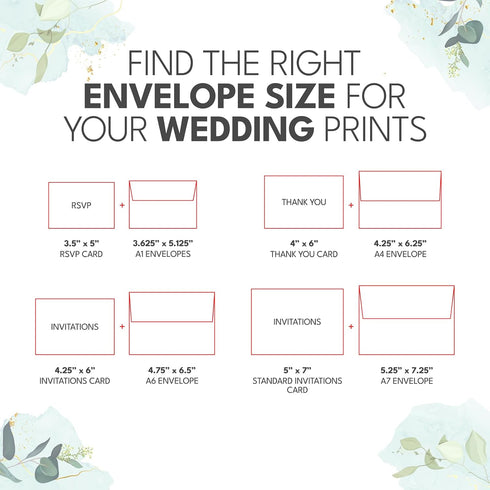 70 lb. A4-4.25 6.25, 100 GotPrint Custom Wedding Envelopes for Invitations, Save the Dates, RSVP, Thank You Cards