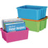 Really Good Stuff Stacking Bins, 14" x 10" x 5 ¾" - 4 Pack, Neon Stackable Storage Bins
