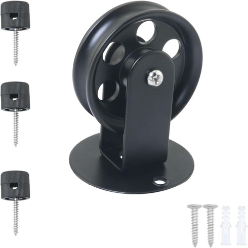 ITROLLE 1 Set 50mm Black Pendant Light Pulley with Cable Clamp and Screws