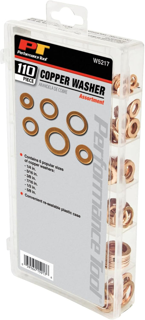 Performance Tool W5217 110pc Copper Washer Assortment
