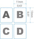 2 Pack Universal Russian Keyboard Stickers Transparent Background, Transparent Background with Blue Lettering
