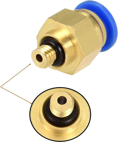 PC4-M5 Push to Connect Fittings, 4mm Tube OD x M5 Thread, Straight Pneumatic Quick Fitting (10Pcs)