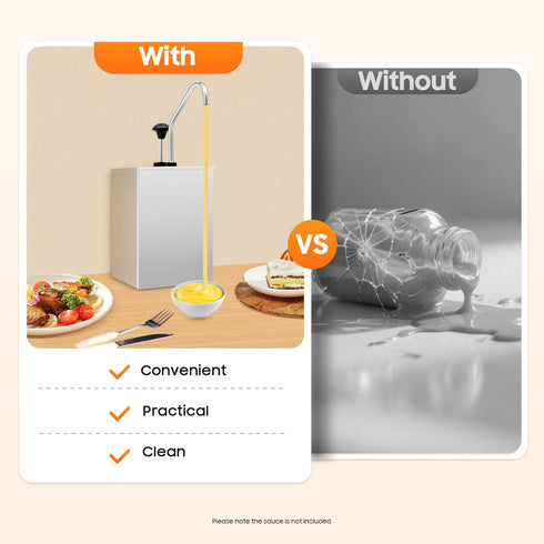 Toolven 4.2Qt Nacho Cheese Dispenser with Pump, Stainless Steel Nacho Cheese Warmer, Hot Fudge Warmer for Cheese