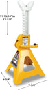 Performance Tool Ratchet Style Jack Stand Set, 3-Ton, Yellow, for Lifting Vehicles During Maintenance