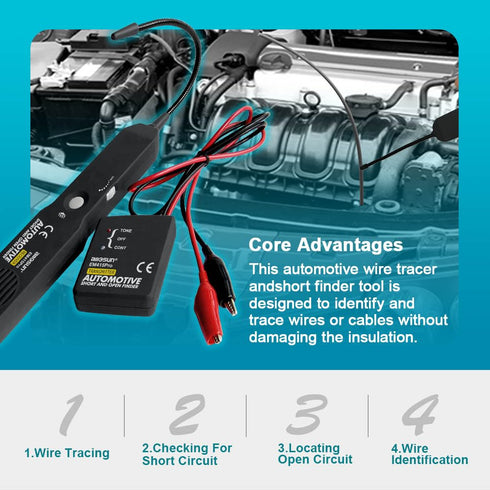 EM415Pro 6-42V, allsun Automotive Wire Tracker, Short and Open Circuit Finder Tester, Cable Toner for DC Car Electrical