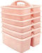 Teacher Created Resources Blush Portable Plastic Storage Caddy, 6-Pack for Classrooms and Office Organization, 3
