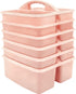 Teacher Created Resources Blush Portable Plastic Storage Caddy, 6-Pack for Classrooms and Office Organization, 3