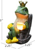 Miniature Frog Garden Statue | Solar Light Home Decor, Fairy Garden Accessories for Patio, Balcony, Yard, Lawn Bedroom