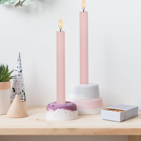 6 Pack (0.78 9.45 Inchs) Spring Taper Candles Pastel Flameless Flickering with Remote Timer, Battery Operated Warm