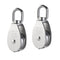 YAMASO 2Pcs 304 Stainless Steel M25 Silver Single Pulley Block - Wire Rope Hanging Towing Wheel