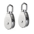 YAMASO 2Pcs 304 Stainless Steel M25 Silver Single Pulley Block - Wire Rope Hanging Towing Wheel