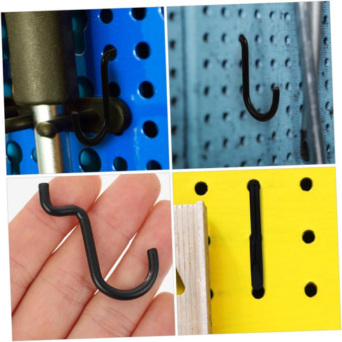 10 ABOOFAN Pcs Iron Pegboard Hooks Double Wire Design High Hardness Wear Resistant Tool Organizer Pegboard Accessories