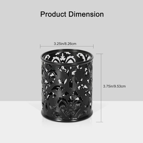EasyPAG Metal Round Pencil Holder - 2 Pack Black Pen Cup Holders for Desk Organizer