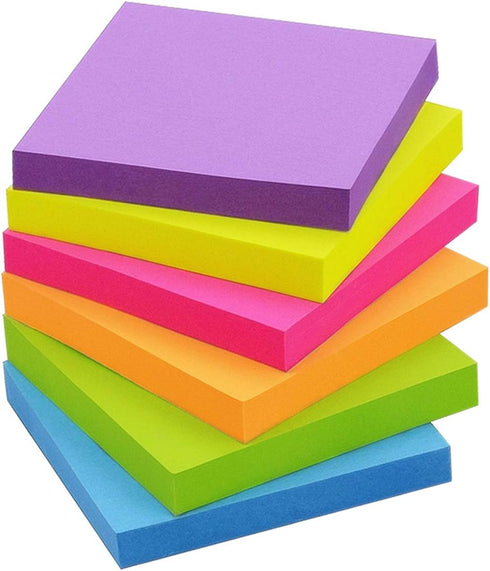 Sticky Notes, 3x3 inch Bright Colors, Self-Stick Pads, 48 Pads/Pack, 90 Sheets/Pad, Total 4320 Sheets