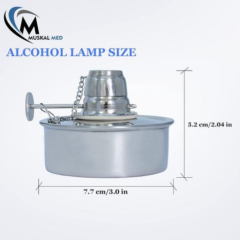 Dental Alcohol Lamp DS-1456, Stainless Steel Alcohol Burner Lamp, 100ml, Heating, Dental Lab Equipment with Metal Cap
