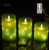 danip 3 10-Key 24-Hour Green LED flameless Candle with Embedded Starlight String, LED Candles, Remote Control, Timer
