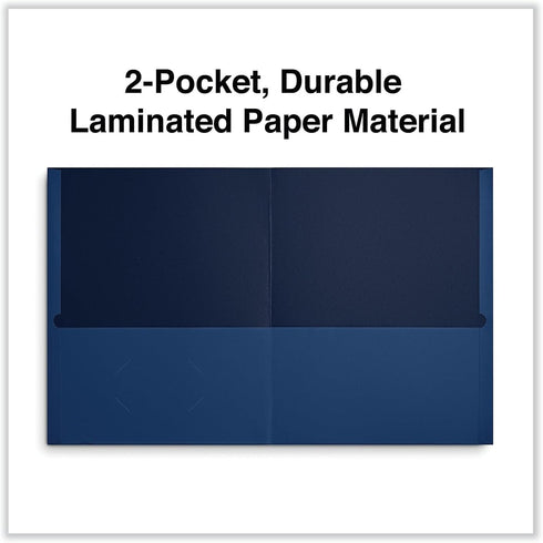 Universal UNV56613 2-Pocket Portfolio, 11 in. x 8.5 in., Embossed Leather Grain - Assorted (25/Box)