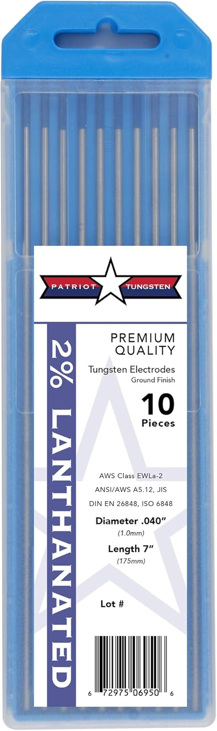 2% Lanthanated TIG Welding Tungsten Electrodes .040 x 7 (10-Pack)