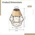 Toyosport 4 6.7 E27 Pcs Pendant Lamp Shade, Diamond Shape Metal Cage Lampshade with Hemp Rope, in H, DIY Retro Vintage