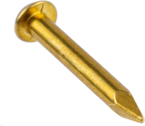 Solid Brass Escutcheon Pins - 1/2" Long, Pack of 100 Decorative Nails for Wood