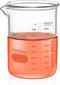 Heavy Duty Glass Beaker Set, 1000ml Thick-Walled 3.3 Borosilicate Glass Beakers with Double Scale Graduation, HBKG1000A1