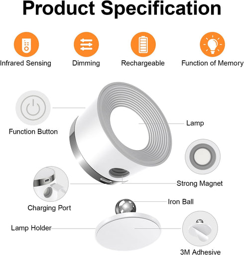 Set 3 13 Dimmable 360 Pack LED Wall Sconces of Two, Rechargeable Battery Operated Wall Lights with Remote, Wall Lamp
