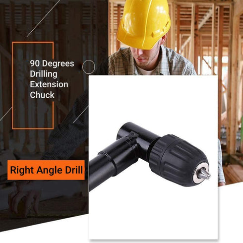 Right Angle Drill 90 Degrees Extension Chuck 8mm Shaft Electric Drill Tool for Tight Corner Workspace