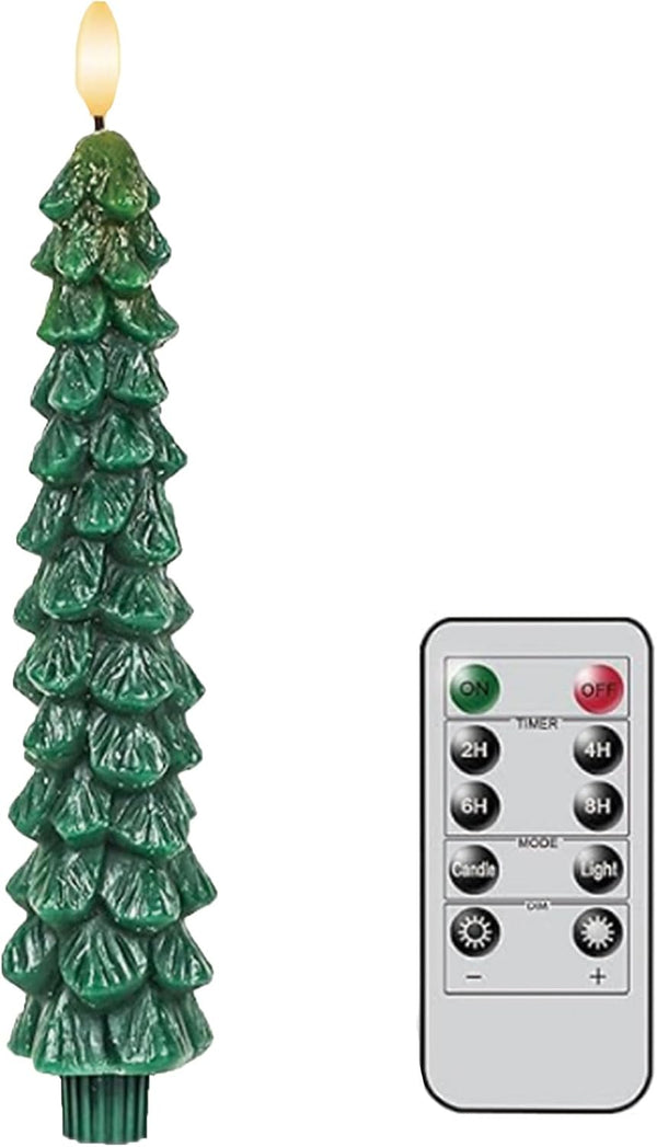 Christmas Tree Candles with Remote, Real Wax LED Flameless Taper Candles, Battery