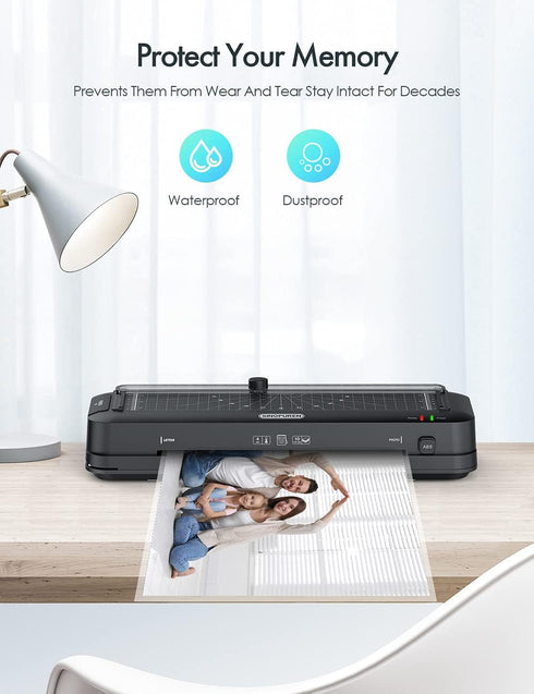 Laminator Machine, 9-Inch Thermal Laminator with Built-in Paper Trimmer, Punch, Corner Rounder, 10 Pouches Sheets for