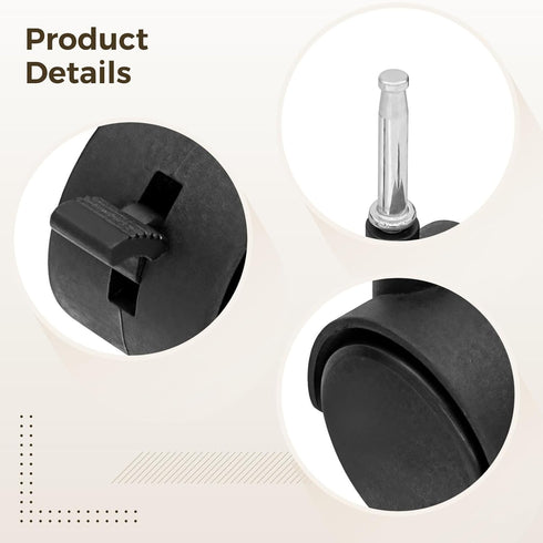 Set 5 2-Inch of Mini Crib Caster Wheels - with Brakes for Easy Mobility