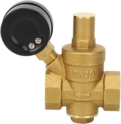 DN20 Brass Adjustable Water Pressure Reducer with Gauge Meter