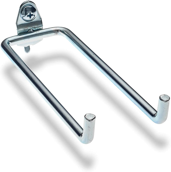 Triton Products Silver Double Rod Pegboard Hooks, 5 3/4", 10 Pack