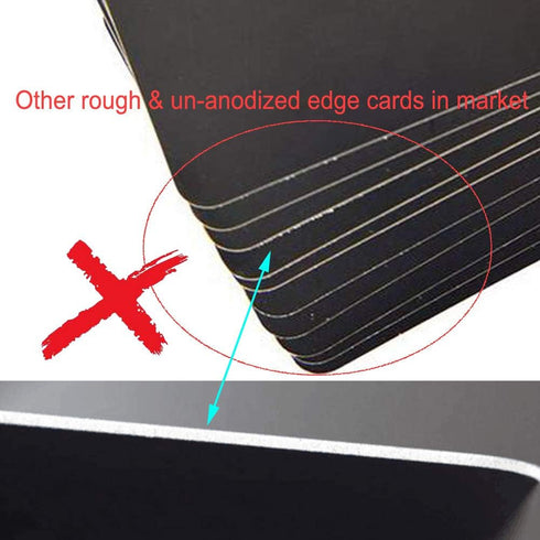 Metal Business Cards Anodized Aluminum Plaque Plate 86X54X0.8mm (Black, 10PCS)
