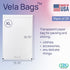 IDL Packaging Vela™ Clear Paper Apparel Bag, 13.75" x 19.75", Pack of 25, Extra Large Size with Resealable Tape