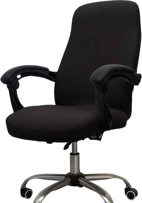 Office Chair Cover - Universal Stretch Desk Chair Slipcovers (Size: M) - Black