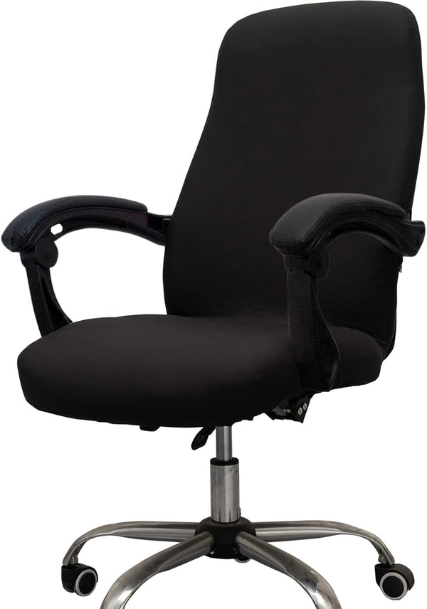 Office Chair Cover - Universal Stretch Desk Chair Slipcovers (Size: M) - Black